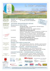 Programm zum Oderbruchtag in Golzow am 10.9.2022, Beginn 10 Uhr